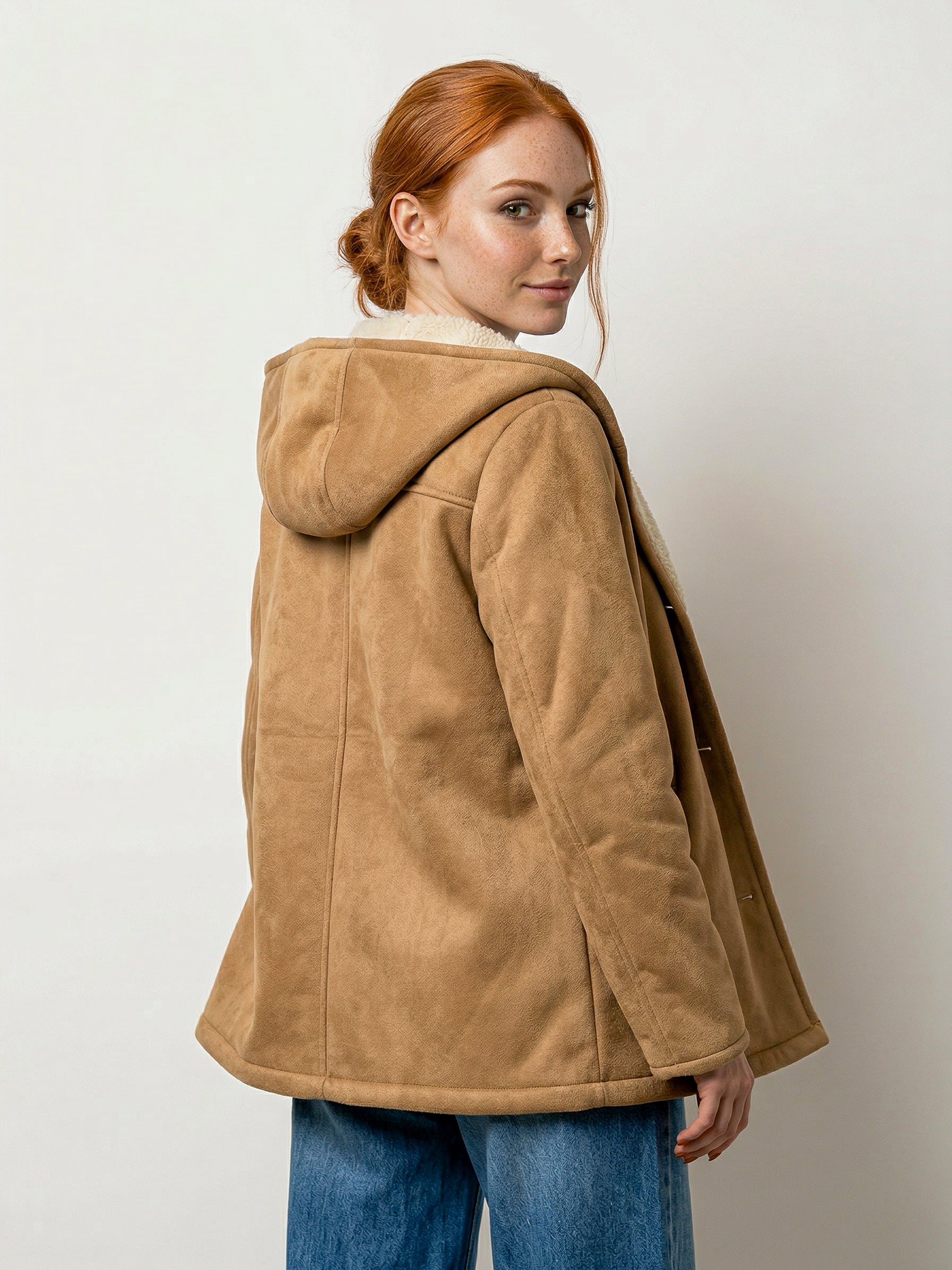 Veganer Shearling Mantel