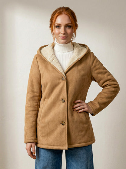 Veganer Shearling Mantel